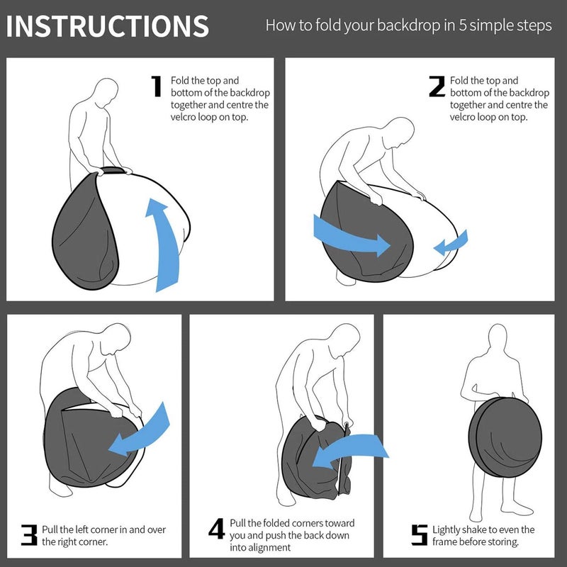 Koopro 5â€™Ã—7â€™ Collapsible Twist Background Double-Sided Pop Up Flex Backdrops Chroma Blue & Green Portrait Screen Professional Video Photography and Television Studio Props with Carrying Case - Image 5